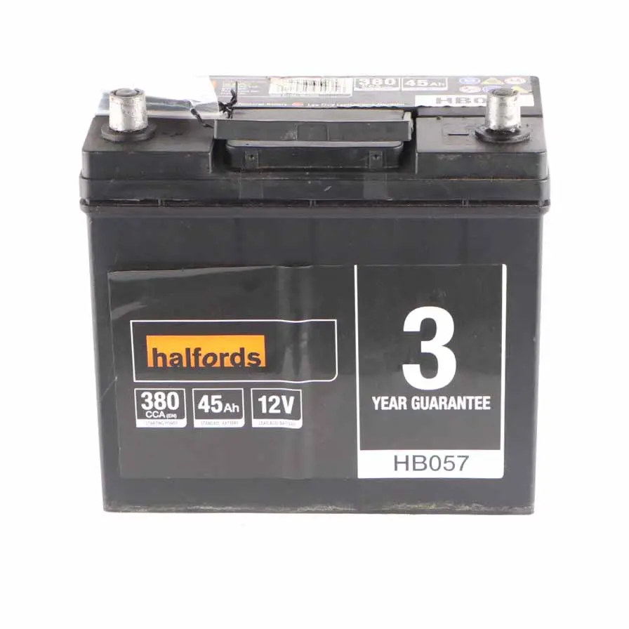 Halfords 12V Calcium Accumulator Battery 45Ah 380A HB057 to with Part number Halfords 45Ah Accumulator Halfords 12V Calcium Accumulator Battery 45Ah 380A HB057 - SKU Halfords 45Ah Accumulator - Part number Halfords 45Ah Accumulator