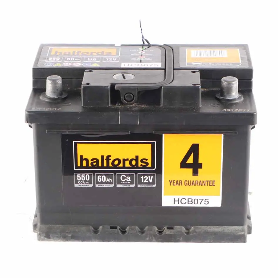 Halfords 12V Calcium Accumulator Battery 60Ah 550A HCB075 to with Part number Halfords 60Ah Accumulator Halfords 12V Calcium Accumulator Battery 60Ah 550A HCB075 - SKU Halfords 60Ah Accumulator-1 - Part number Halfords 60Ah Accumulator