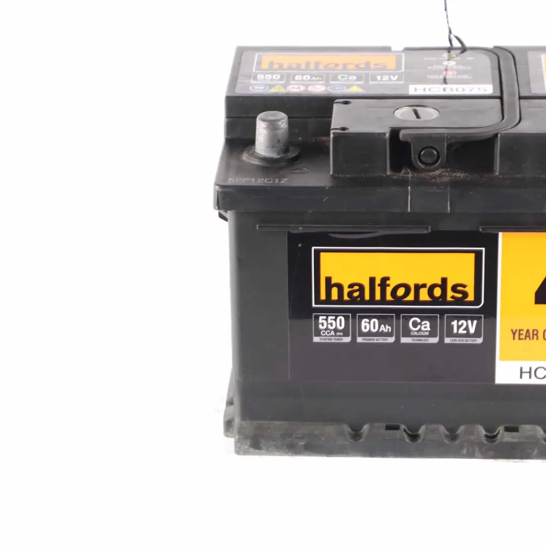 Halfords 12V Calcium Accumulator Battery 60Ah 550A HCB075 to with Part number Halfords 60Ah Accumulator Halfords 12V Calcium Accumulator Battery 60Ah 550A HCB075 - SKU Halfords 60Ah Accumulator-1 - Part number Halfords 60Ah Accumulator