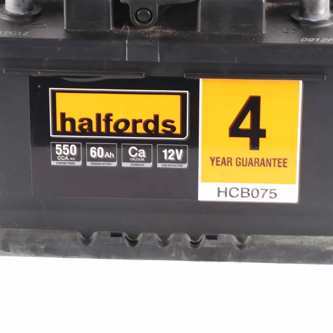 Halfords 12V Calcium Accumulator Battery 60Ah 550A HCB075 to with Part number Halfords 60Ah Accumulator Halfords 12V Calcium Accumulator Battery 60Ah 550A HCB075 - SKU Halfords 60Ah Accumulator-1 - Part number Halfords 60Ah Accumulator