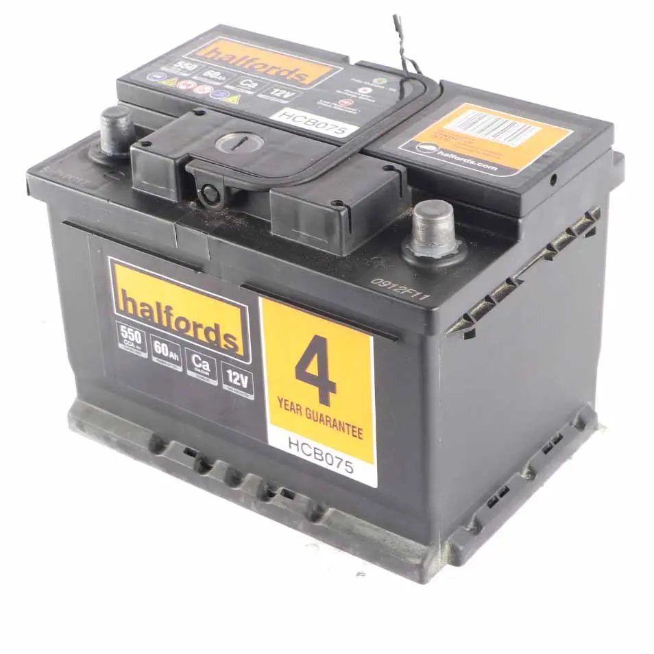 Halfords 12V Calcium Accumulator Battery 60Ah 550A HCB075 to with Part number Halfords 60Ah Accumulator Halfords 12V Calcium Accumulator Battery 60Ah 550A HCB075 - SKU Halfords 60Ah Accumulator-1 - Part number Halfords 60Ah Accumulator