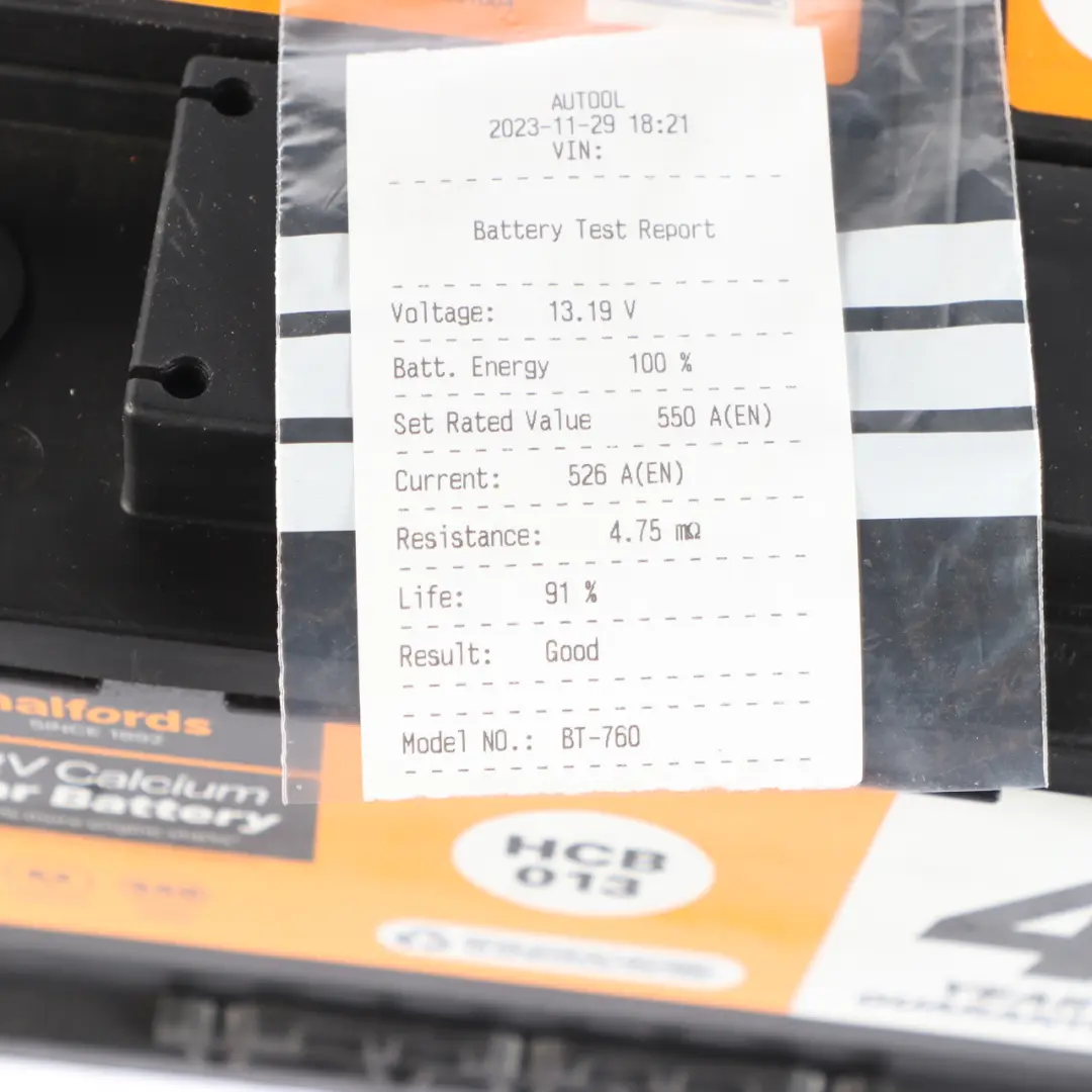  Halfords 12V Calcium Accumulator Battery 62Ah 540A HCB013 - SKU HALFORDS-62AH - Part number Halfords 60Ah Accumulator