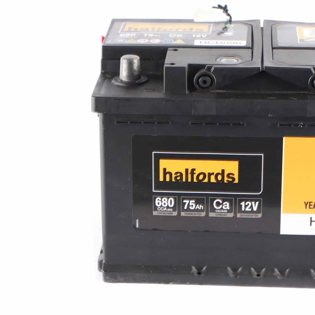 Halfords 12V Calcium Technology Accumulator Battery 75Ah 680A HCB096 to with Part number Halfords 75Ah Accumulator Halfords 12V Calcium Technology Accumulator Battery 75Ah 680A HCB096 - SKU Halfords 75Ah Accumulator - Part number Halfords 75Ah Accumulator