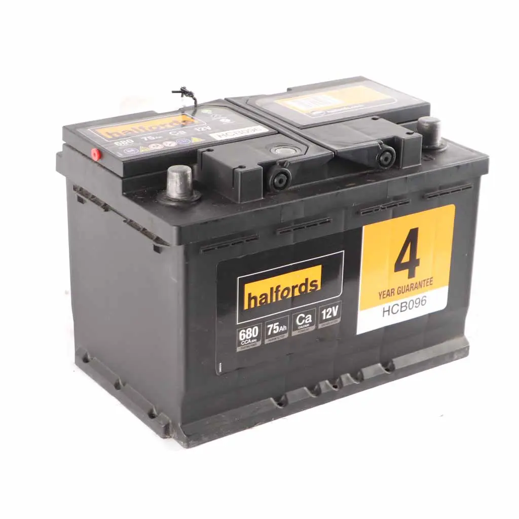 Halfords 12V Calcium Technology Accumulator Battery 75Ah 680A HCB096 to with Part number Halfords 75Ah Accumulator Halfords 12V Calcium Technology Accumulator Battery 75Ah 680A HCB096 - SKU Halfords 75Ah Accumulator - Part number Halfords 75Ah Accumulator