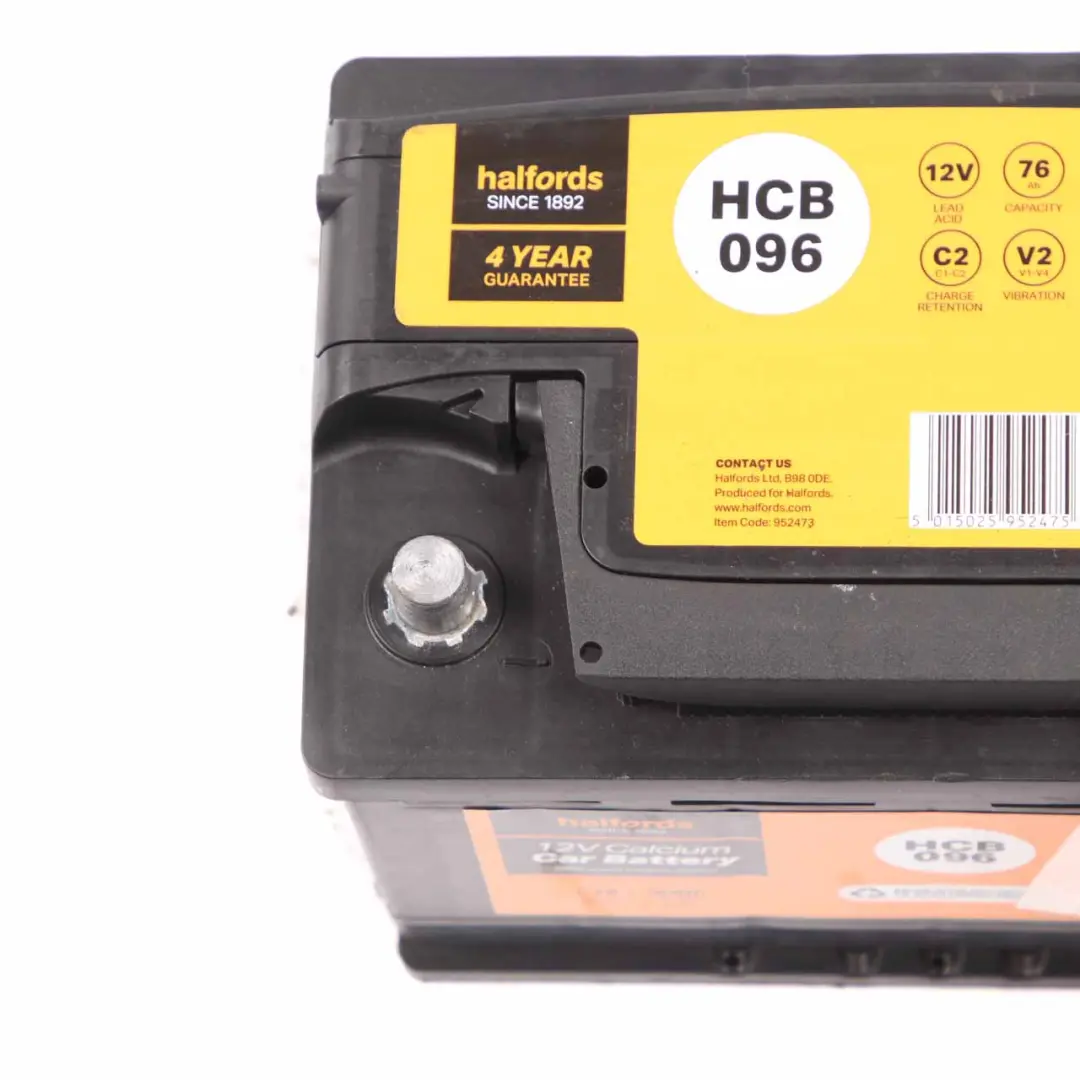 Halfords 12V Calcium Accumulator Battery 76Ah 680A HCB096 to with Part number Halfords 76Ah Accumulator Halfords 12V Calcium Accumulator Battery 76Ah 680A HCB096 - SKU Halfords 76Ah Accumulator-2 - Part number Halfords 76Ah Accumulator