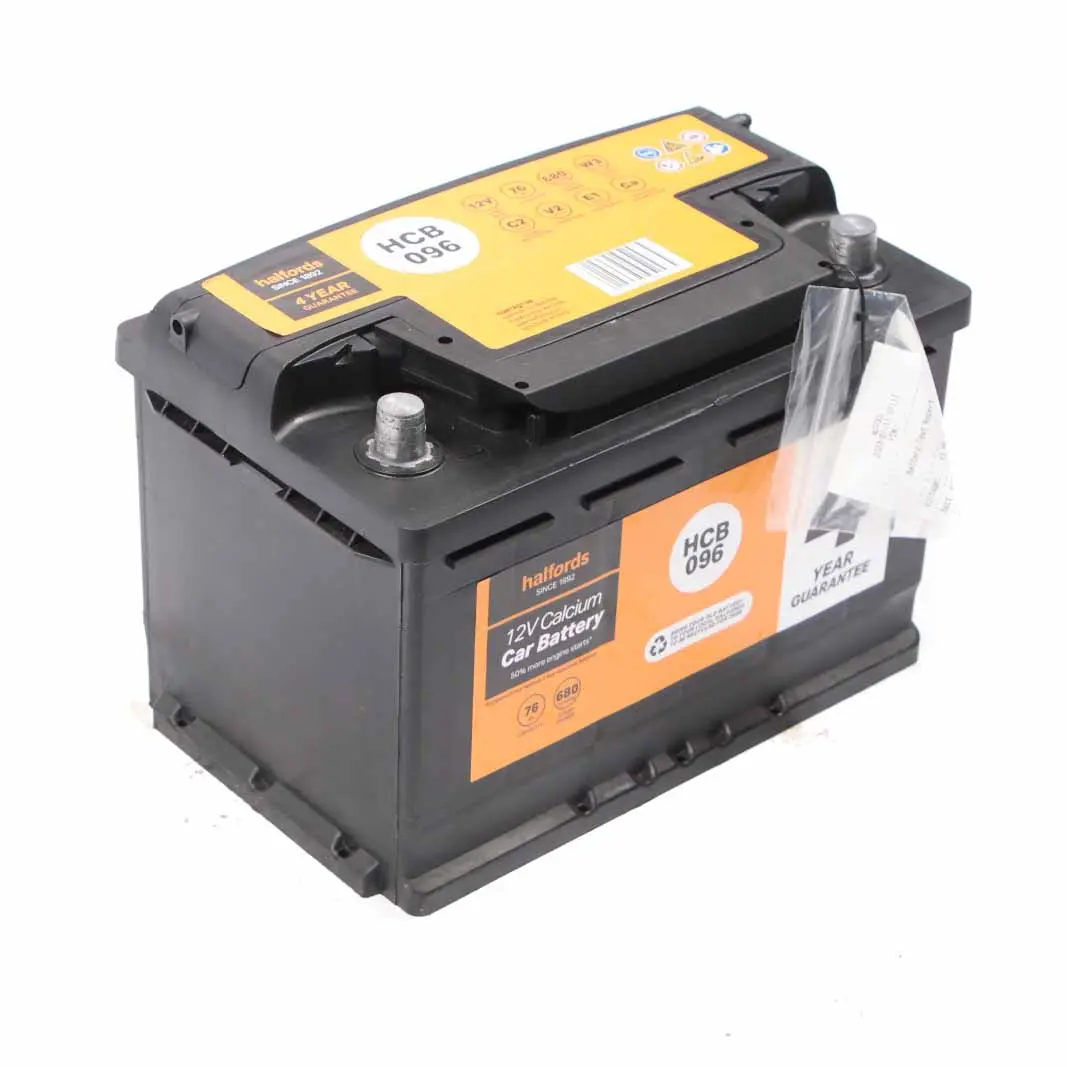 Halfords 12V Calcium Accumulator Battery 76Ah 680A HCB096 to with Part number Halfords 76Ah Accumulator Halfords 12V Calcium Accumulator Battery 76Ah 680A HCB096 - SKU Halfords 76Ah Accumulator-2 - Part number Halfords 76Ah Accumulator