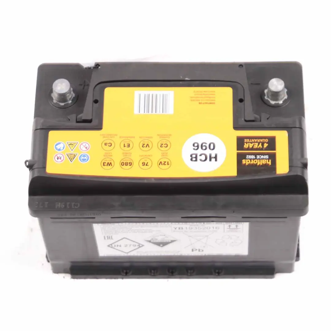 Halfords 12V Calcium Accumulator Battery 76Ah 680A HCB096 to with Part number Halfords 76Ah Accumulator Halfords 12V Calcium Accumulator Battery 76Ah 680A HCB096 - SKU Halfords 76Ah Accumulator-2 - Part number Halfords 76Ah Accumulator