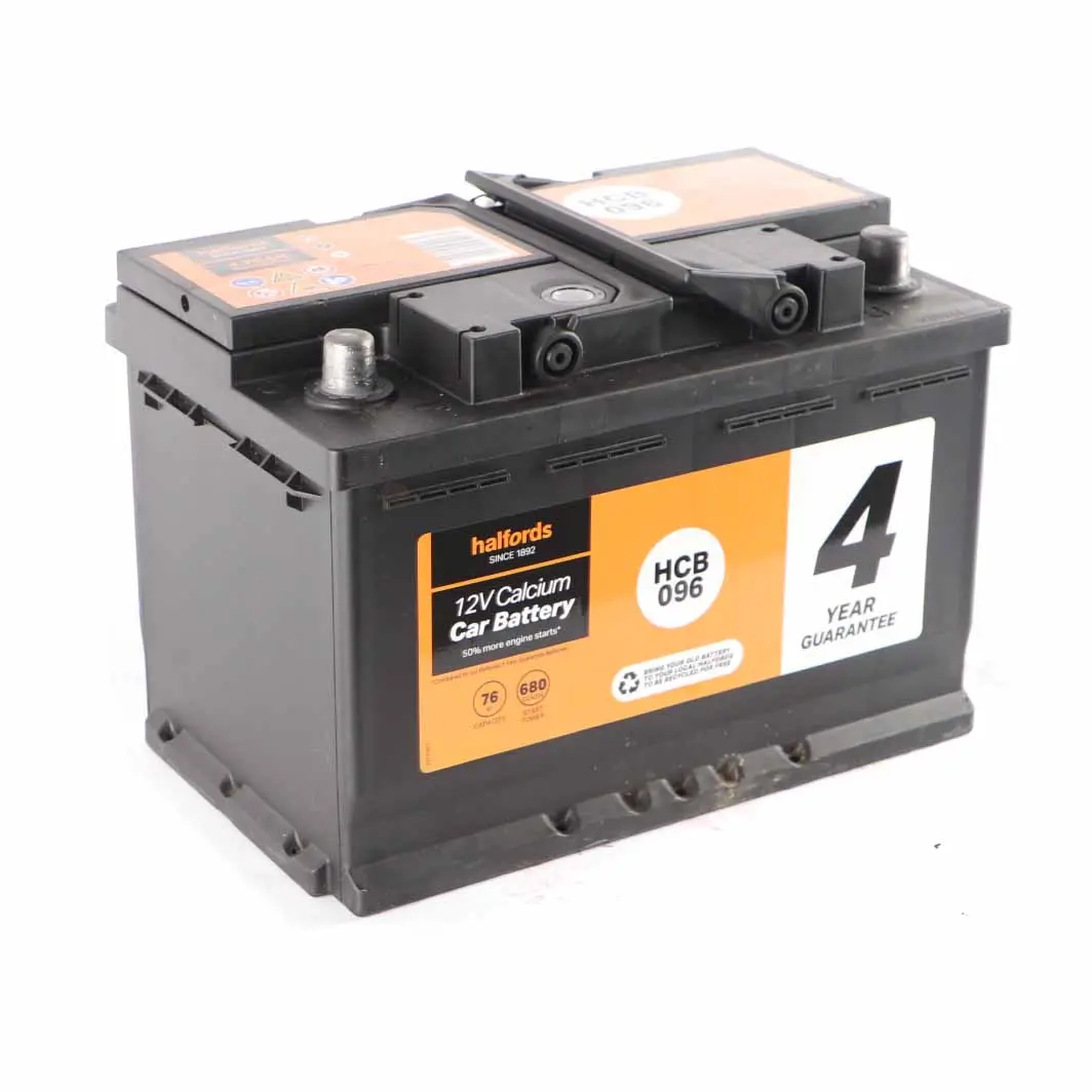  Halfords 12V Calcium Accumulator Battery 76Ah 680A HCB096 - SKU Halfords 76Ah Accumulator-3 - Part number Halfords 76Ah Accumulator