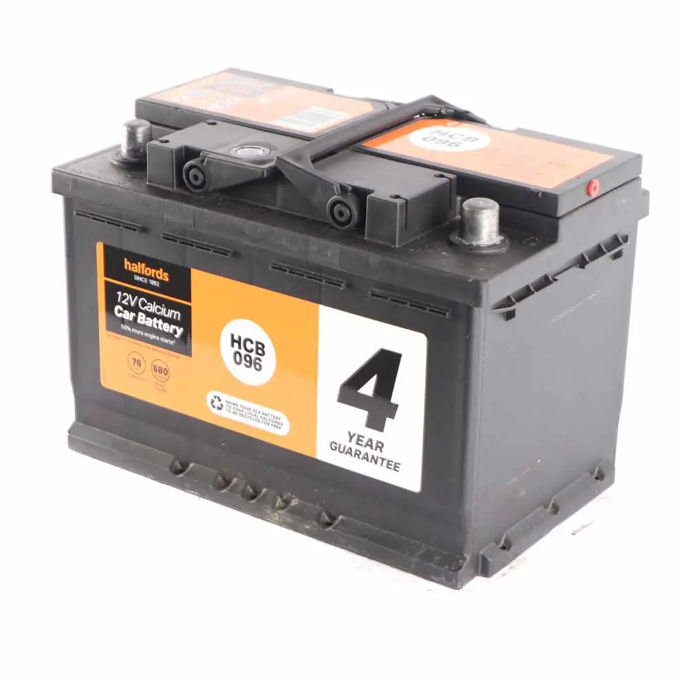 Halfords 12V Calcium Accumulator Battery 76Ah 680A HCB096 - SKU Halfords 76Ah Accumulator-3 - Part number Halfords 76Ah Accumulator