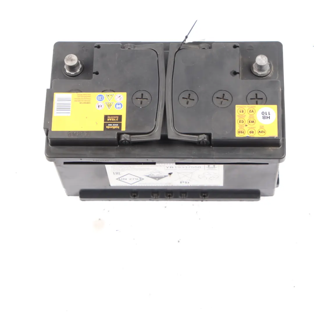 Halfords 12V Lead Acid Accumulator Battery 80Ah 760A HB110  - SKU Halfords 80Ah Accumulator-1 - Part number Halfords 80Ah Accumulator
