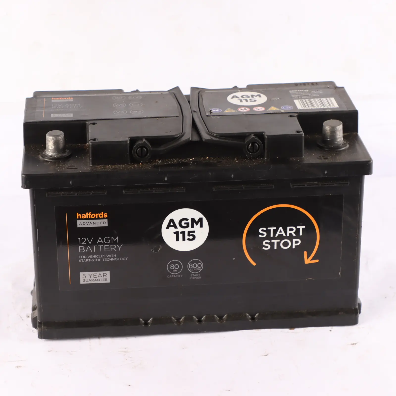 Halfords 12V AGM 115 Start Stop Accumulator Battery 80Ah 800A