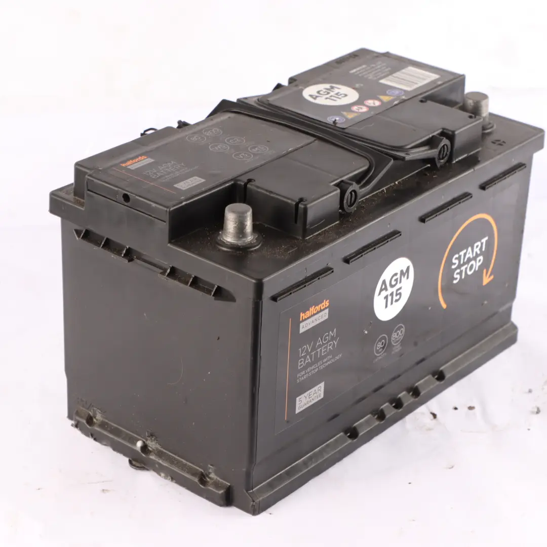 Halfords 12V AGM 115 Start Stop Accumulator Battery 80Ah 800A to with Part number Halfords 80Ah AGM Halfords 12V AGM 115 Start Stop Accumulator Battery 80Ah 800A - SKU HALFORDS-AGM-80AH - Part number Halfords 80Ah AGM