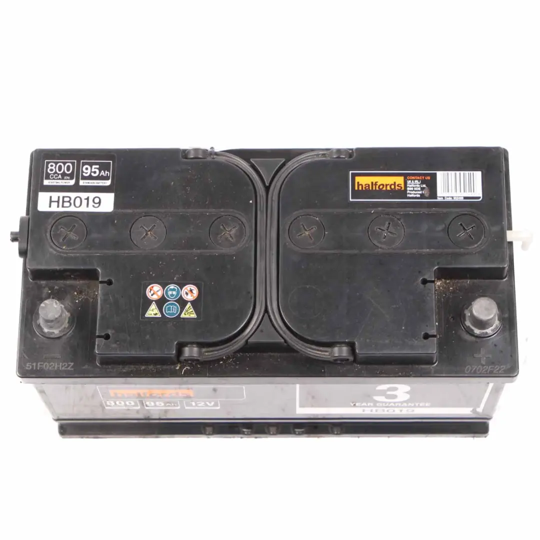 Halfords 12V Accumulator Battery 95Ah 800A HB019 to with Part number Halfords 95Ah Accumulator Halfords 12V Accumulator Battery 95Ah 800A HB019 - SKU Halfords 95Ah Accumulator-1 - Part number Halfords 95Ah Accumulator