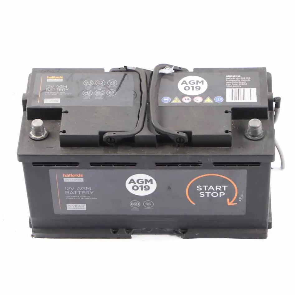 Halfords 12V AGM Accumulator Battery Start Stop 95Ah 850A AGM019