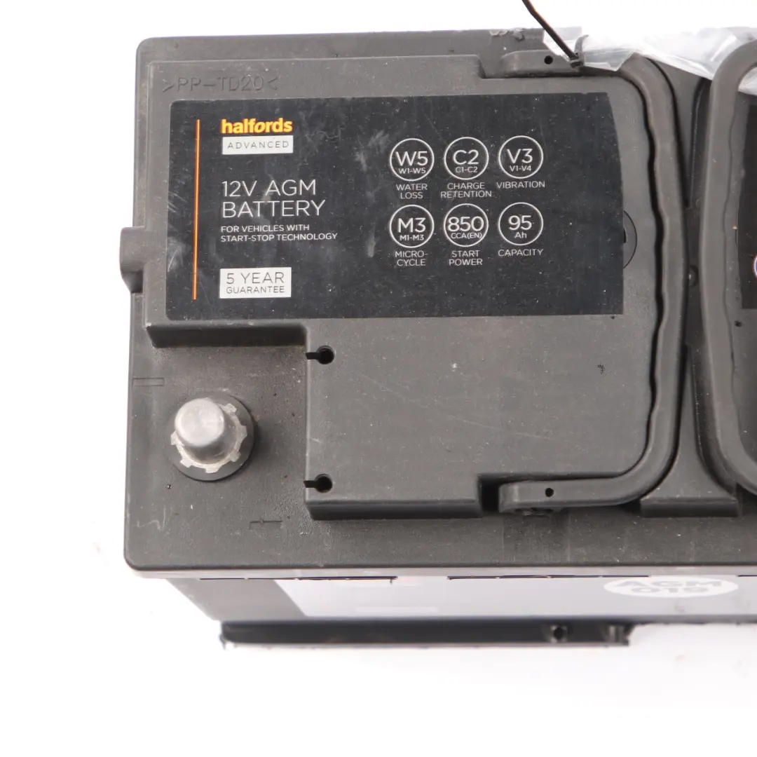 Halfords 12V AGM Accumulator Battery Start Stop 95Ah 850A AGM019 to with Part number Halfords 95Ah Accumulator Halfords 12V AGM Accumulator Battery Start Stop 95Ah 850A AGM019 - SKU Halfords 95Ah Accumulator - Part number Halfords 95Ah Accumulator