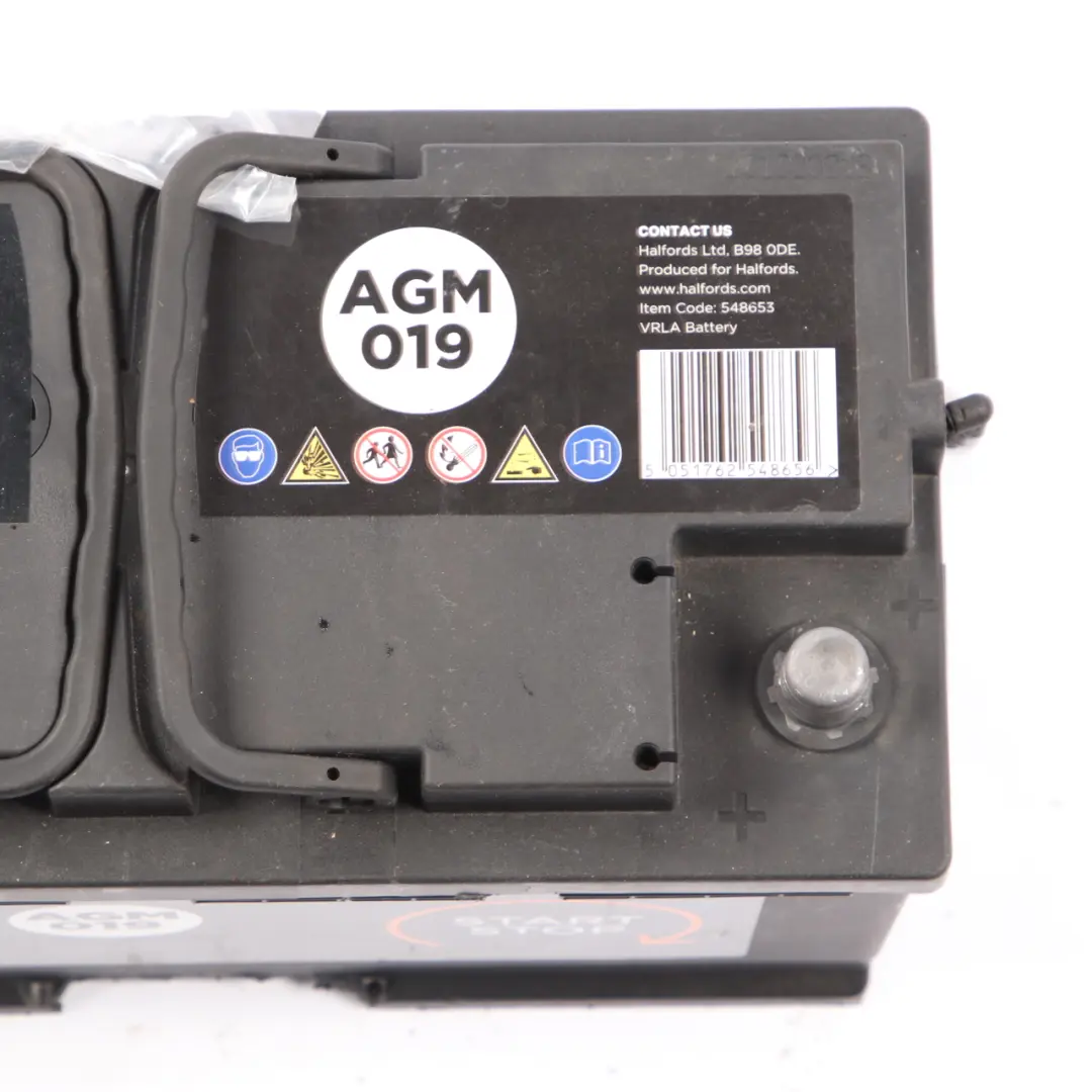  Halfords 12V AGM Accumulator Battery Start Stop 95Ah 850A AGM019 - SKU Halfords 95Ah Accumulator - Part number Halfords 95Ah Accumulator