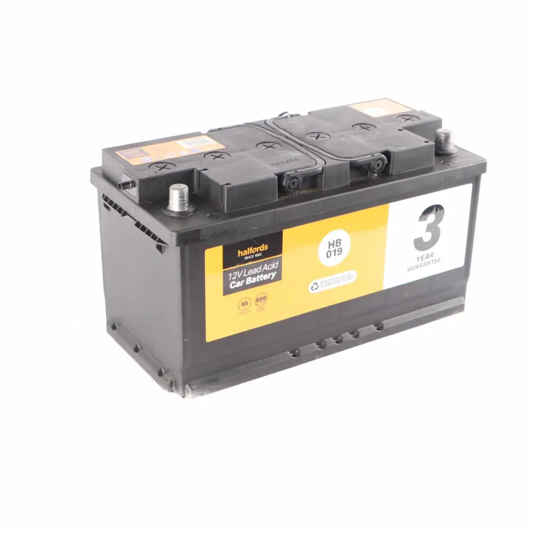  Halfords 12V Lead Acid Accumulator Battery 95Ah 800A HB019 - SKU Halfords 95Ah Acid Accumulator-2 - Part number Halfords 95Ah Acid Accumulator