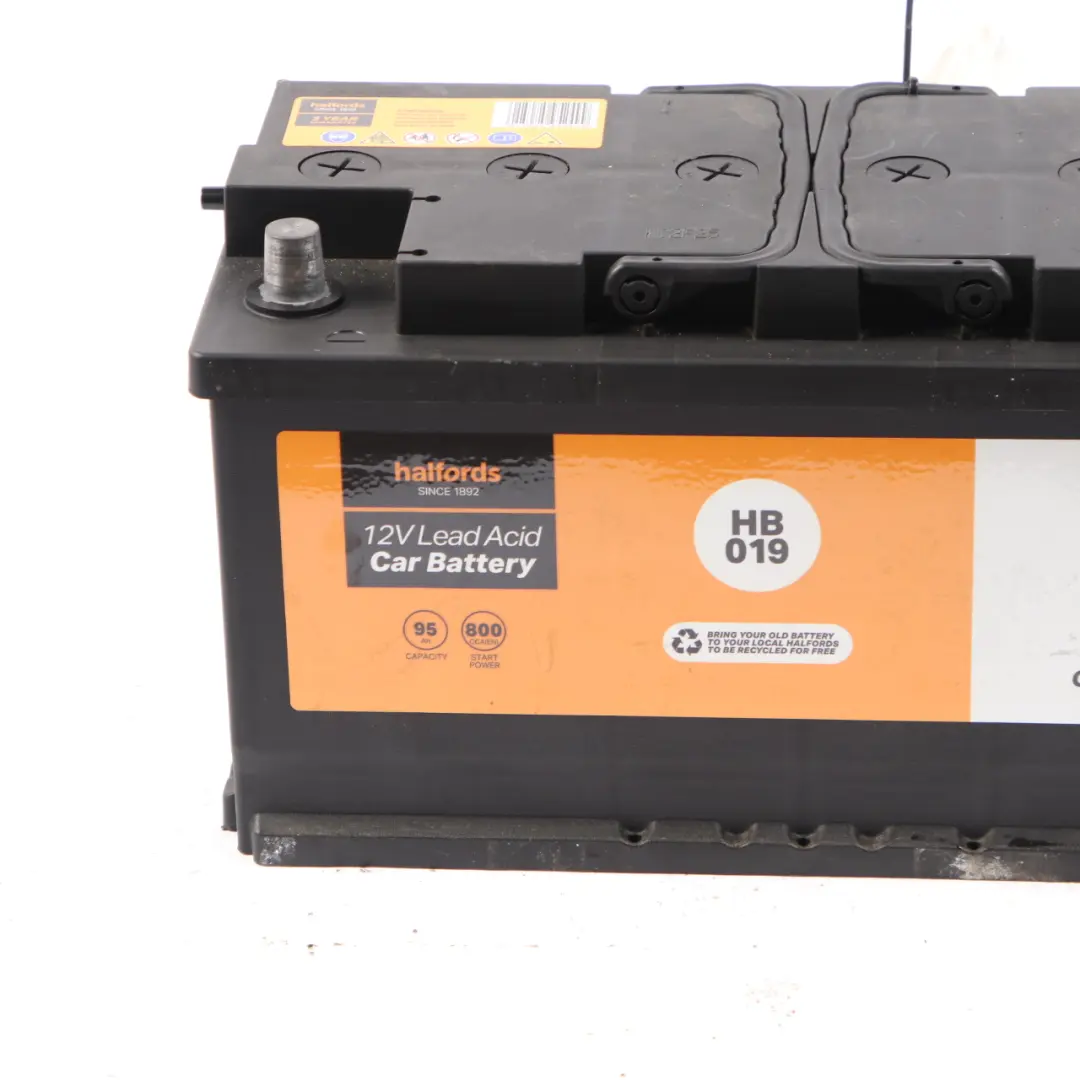 Halfords 12V Lead Acid Accumulator Battery 95Ah 800A HB019 to with Part number Halfords 95Ah Acid Accumulator Halfords 12V Lead Acid Accumulator Battery 95Ah 800A HB019 - SKU Halfords 95Ah Acid Accumulator - Part number Halfords 95Ah Acid Accumulator