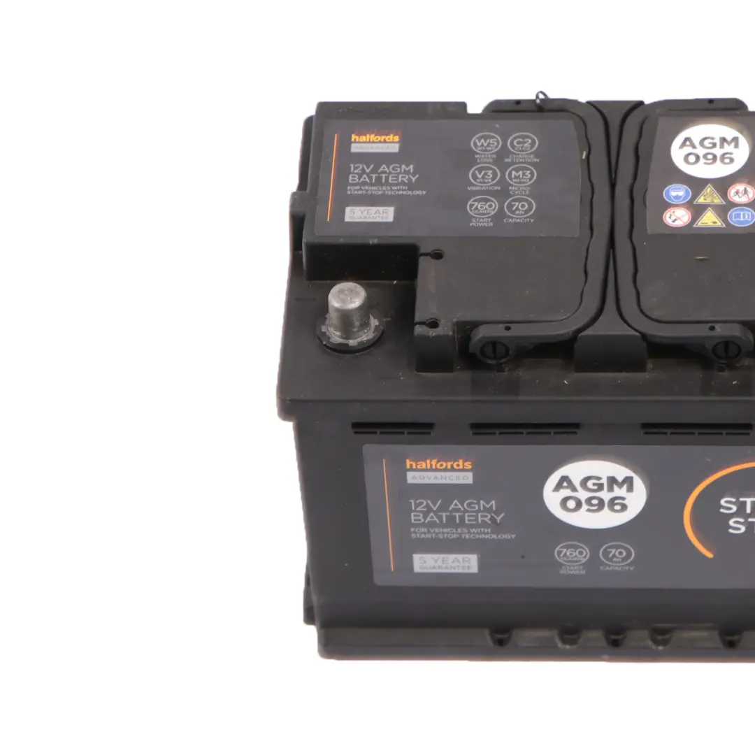 Halfords Advanced 12V AGM 096 Start Stop Accumulator Battery 70Ah 760A to with Part number Halfords Advanced 80Ah Halfords Advanced 12V AGM 096 Start Stop Accumulator Battery 70Ah 760A - SKU HALFORDS-ADVANCED-AGM-70AH - Part number Halfords Advanced 80Ah