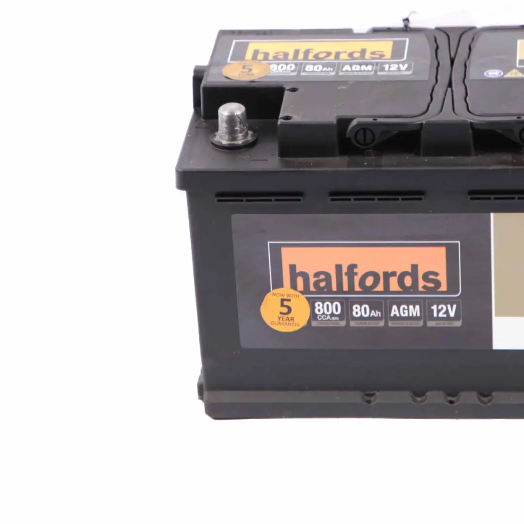 Halfords Advanced 12V AGM 115 Start Stop Accumulator Battery 80Ah 800A to with Part number Halfords Advanced 80Ah Halfords Advanced 12V AGM 115 Start Stop Accumulator Battery 80Ah 800A - SKU Halfords Advanced 80Ah - Part number Halfords Advanced 80Ah