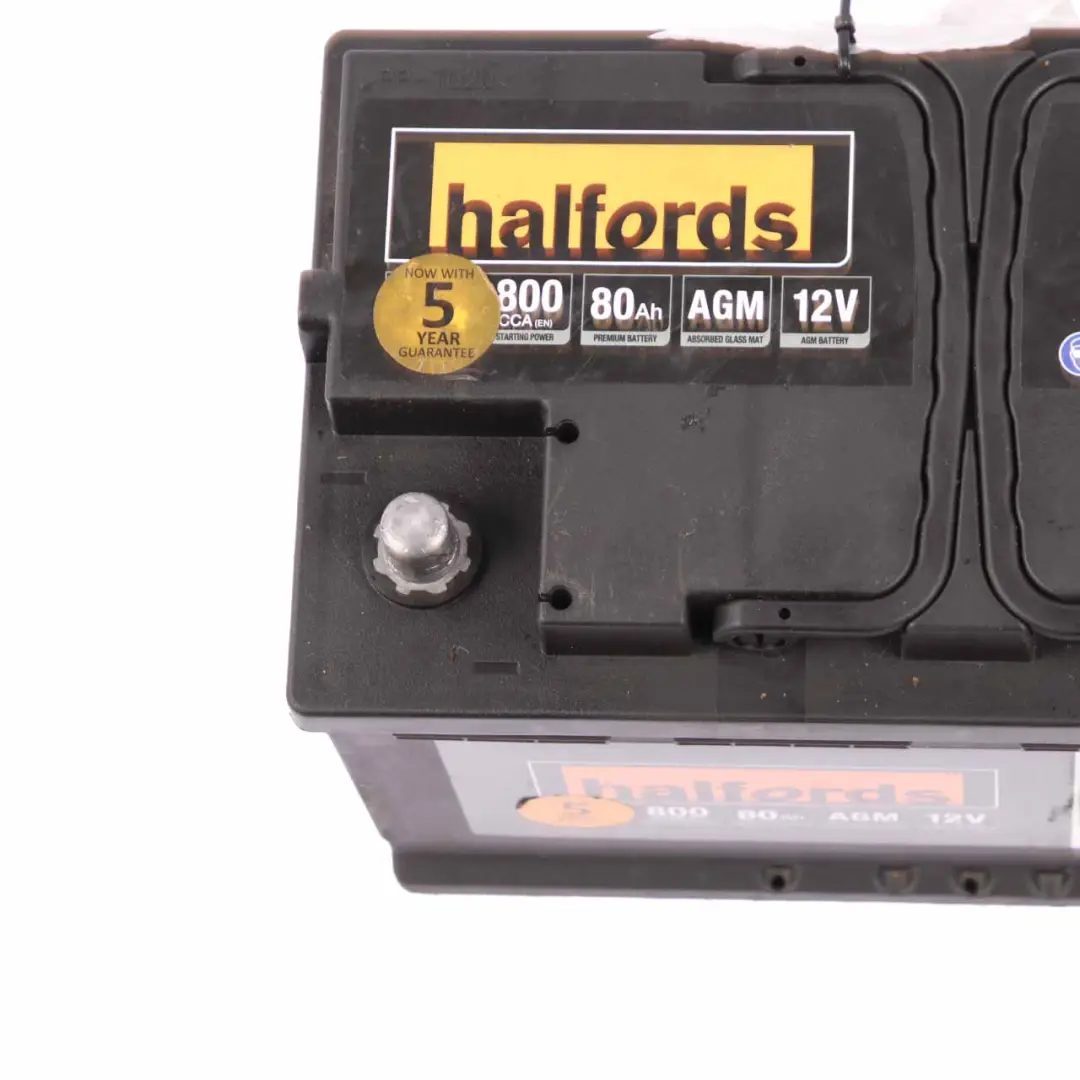 Halfords Advanced 12V AGM 115 Start Stop Accumulator Battery 80Ah 800A to with Part number Halfords Advanced 80Ah Halfords Advanced 12V AGM 115 Start Stop Accumulator Battery 80Ah 800A - SKU Halfords Advanced 80Ah - Part number Halfords Advanced 80Ah