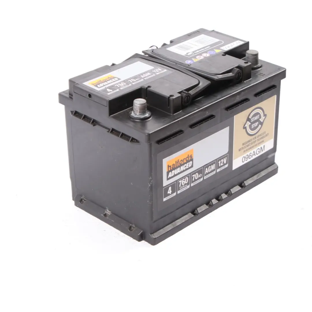  Halfords 12V Start Stop AGM Accumulator Battery 70Ah 760A 096AGM - SKU Halfords AGM 70Ah - Part number Halfords AGM 70Ah