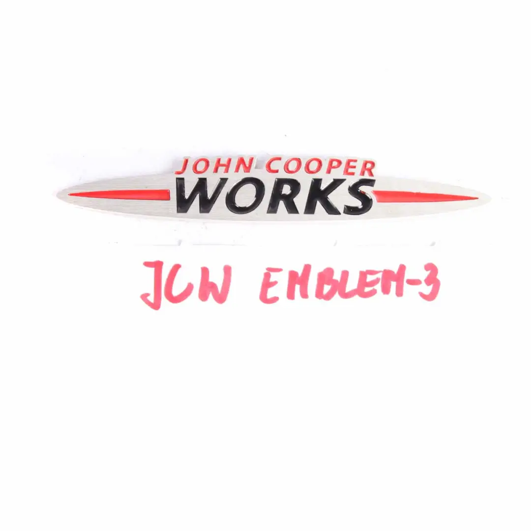 Emblema JCW Mini Cooper S John Cooper Works Logo Timbro Badge Trim per con numero di parte JCW Emblem Emblema JCW Mini Cooper S John Cooper Works Logo Timbro Badge Trim - SKU JCW Emblem-3 - Numero di parte JCW Emblem