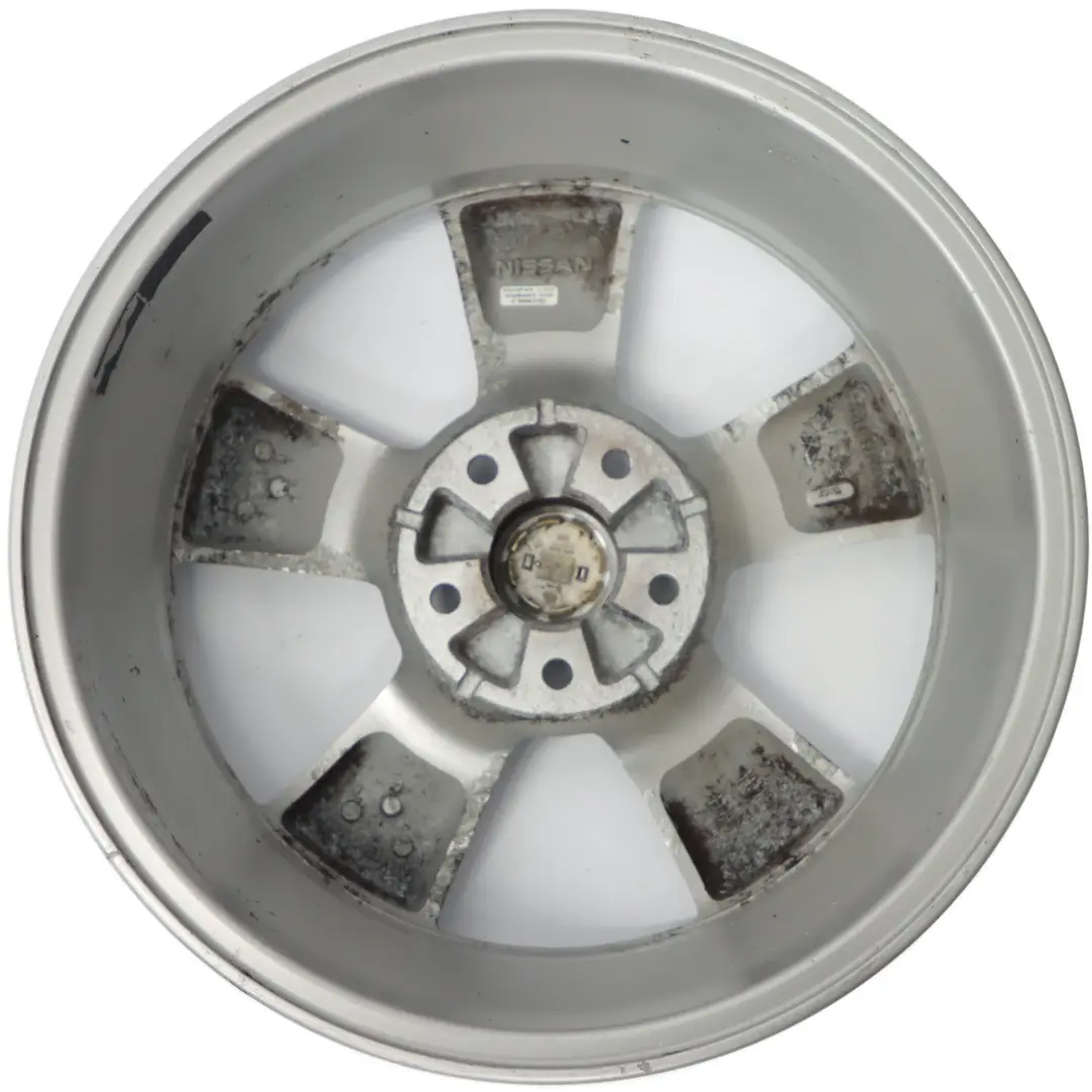 17" ET:40 6.5J Llanta de aleación plateada para Nissan Qashqai J10 con número de pieza JD110MB55 Nissan Qashqai J10 17" ET:40 6.5J Llanta de aleación plateada - SKU JD110MB55-1 - Número de pieza JD110MB55
