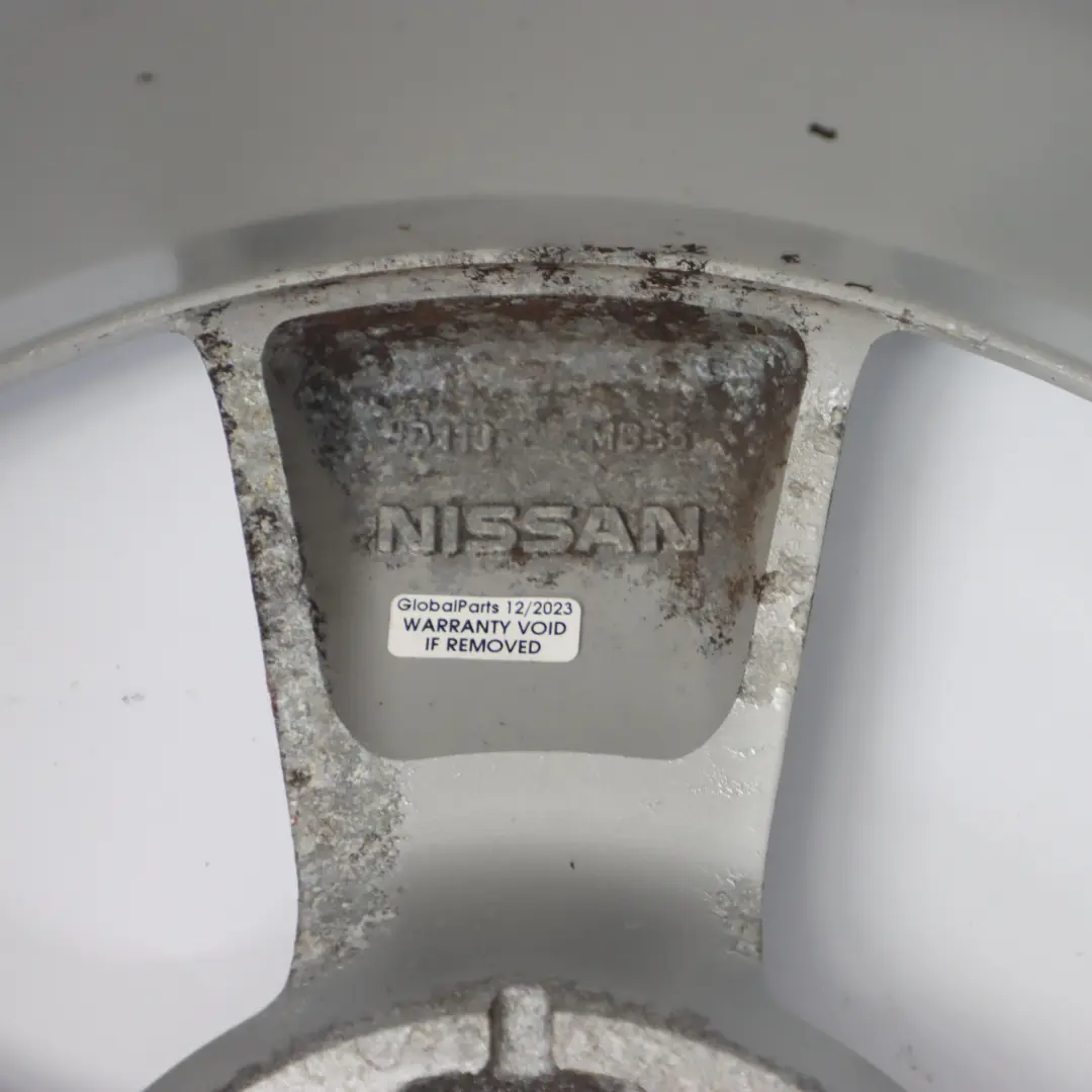 17" ET:40 6.5J Llanta de aleación plateada para Nissan Qashqai J10 con número de pieza JD110MB55 Nissan Qashqai J10 17" ET:40 6.5J Llanta de aleación plateada - SKU JD110MB55-1 - Número de pieza JD110MB55