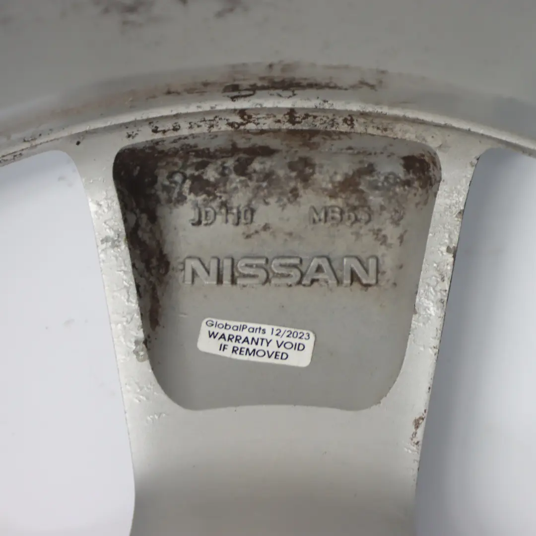 17" ET:40 6.5J Llanta de aleación plateada para Nissan Qashqai J10 con número de pieza JD110MB55 Nissan Qashqai J10 17" ET:40 6.5J Llanta de aleación plateada - SKU JD110MB55 - Número de pieza JD110MB55