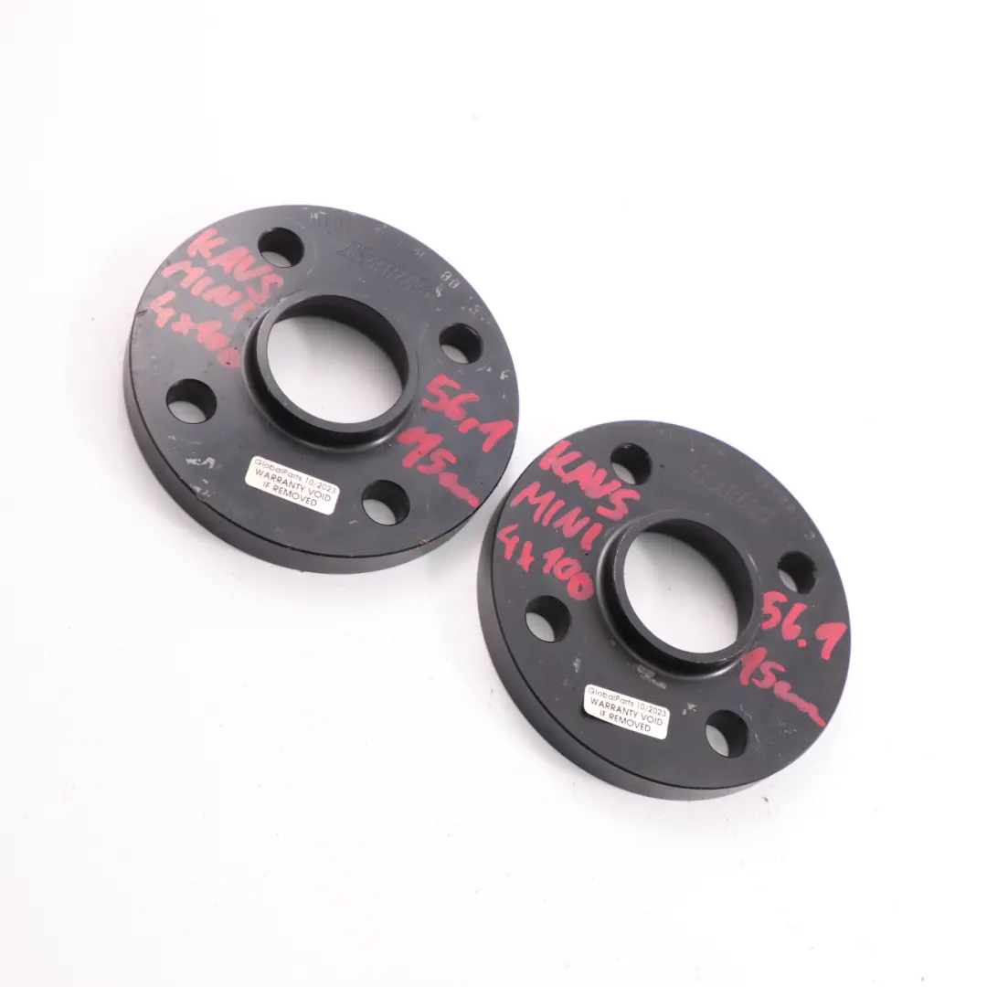  KAVS Alloy Wheel Spacers Hubcentric Shims Mini 4x100 56.1mm 15mm - SKU KAVS Mini Spacer Set 4x100 - Part number KAVS Mini Spacer Set 4x100