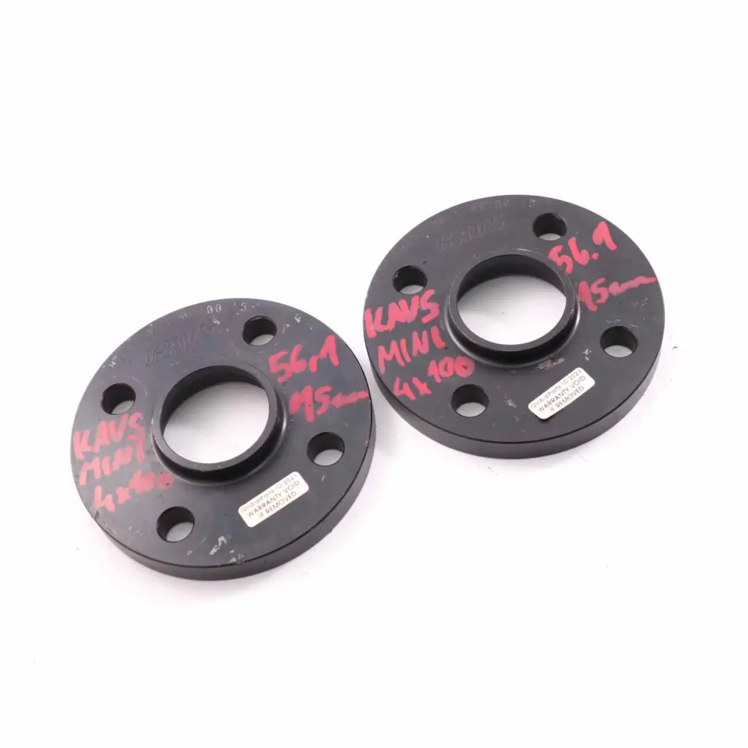  KAVS Alloy Wheel Spacers Hubcentric Shims Mini 4x100 56.1mm 15mm - SKU KAVS Mini Spacer Set 4x100 - Part number KAVS Mini Spacer Set 4x100
