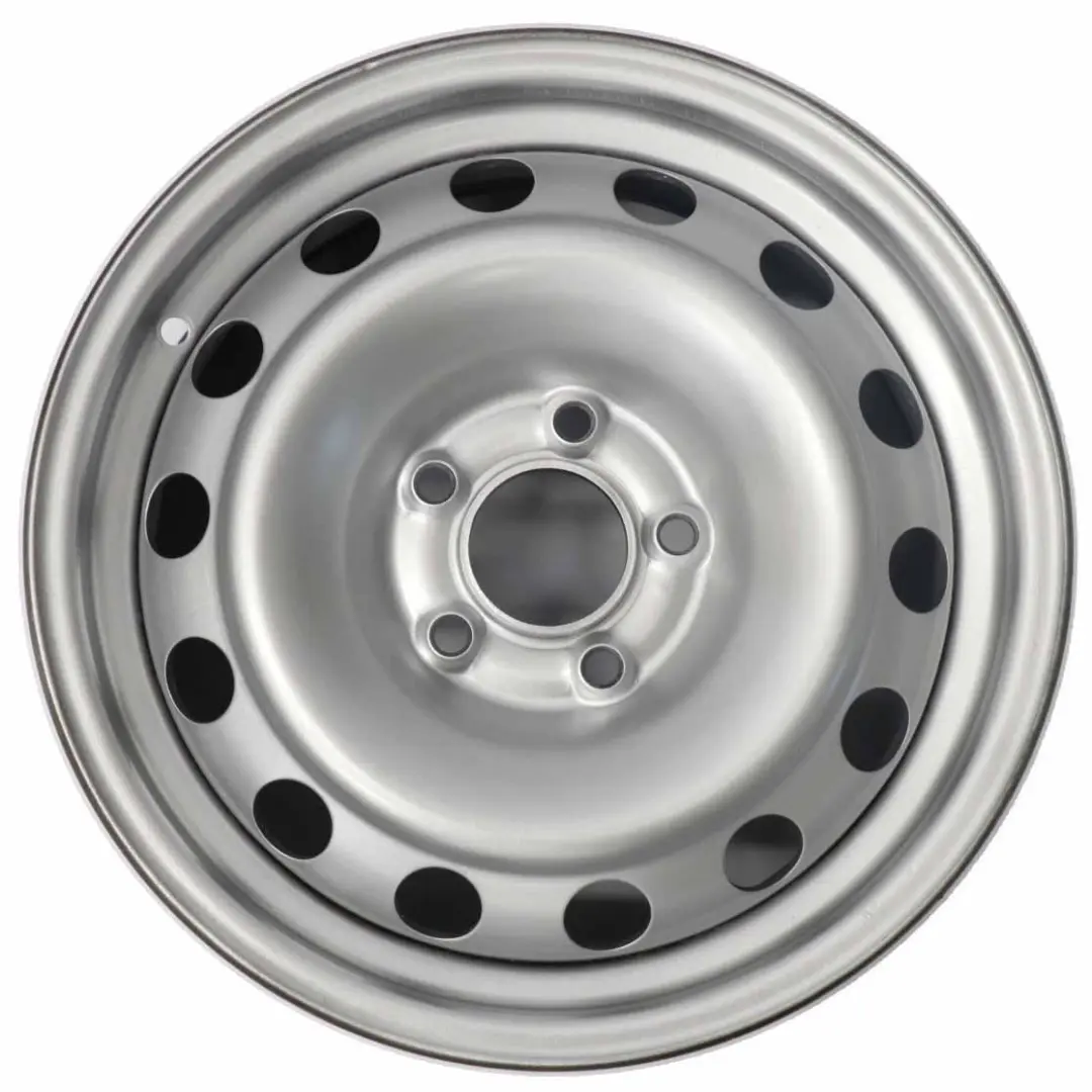 VW Golf V Passat B5 Silberne Stahlfelge 6.5J 15'' ET:38 - SKU KBA43816-2 - Teilenummer KBA43816