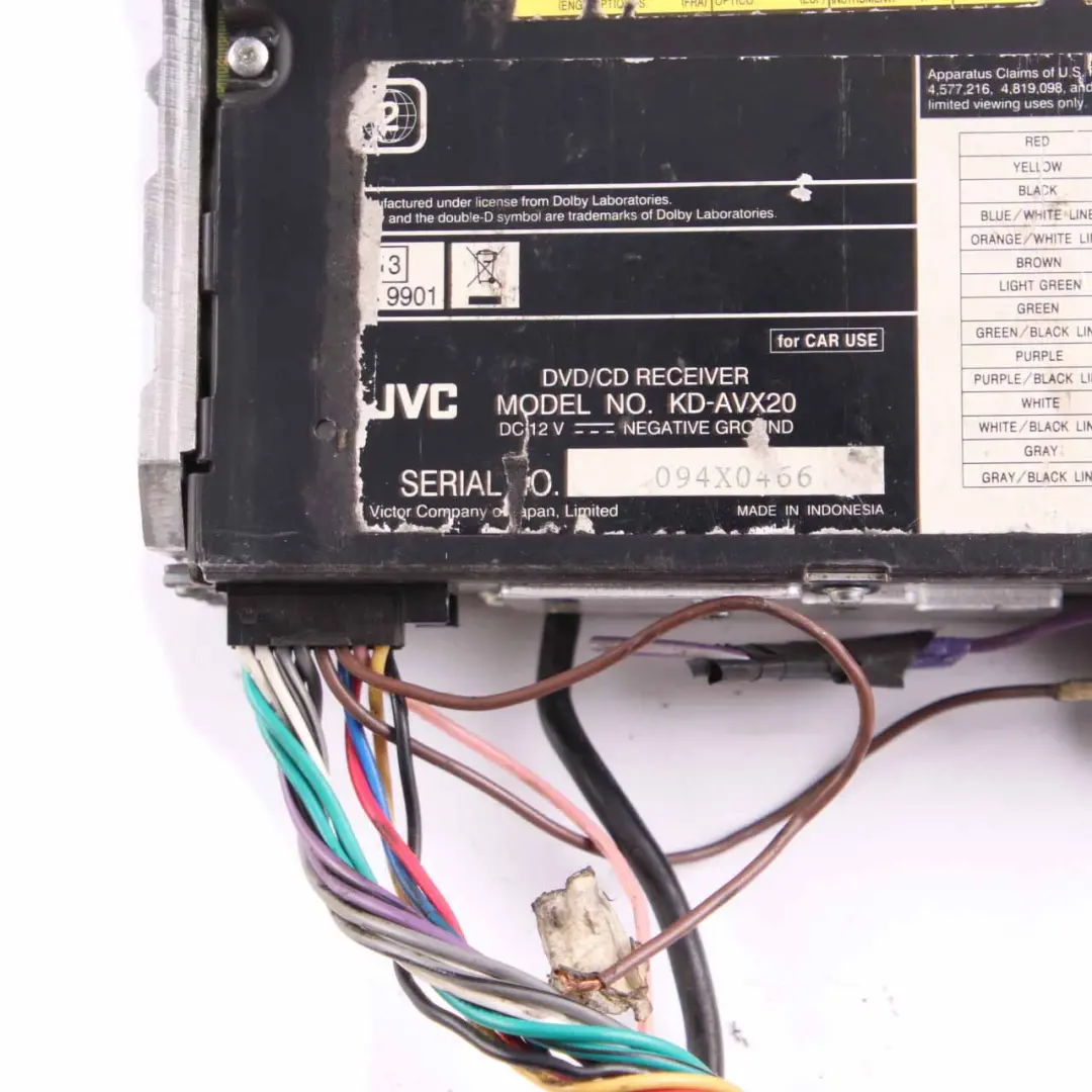 Genuine JVC Head Unit CD DVD MP3 Audio Video Player LCD Screen to with Part number KD-AVX20 Genuine JVC Head Unit CD DVD MP3 Audio Video Player LCD Screen - SKU KD-AVX20 - Part number KD-AVX20