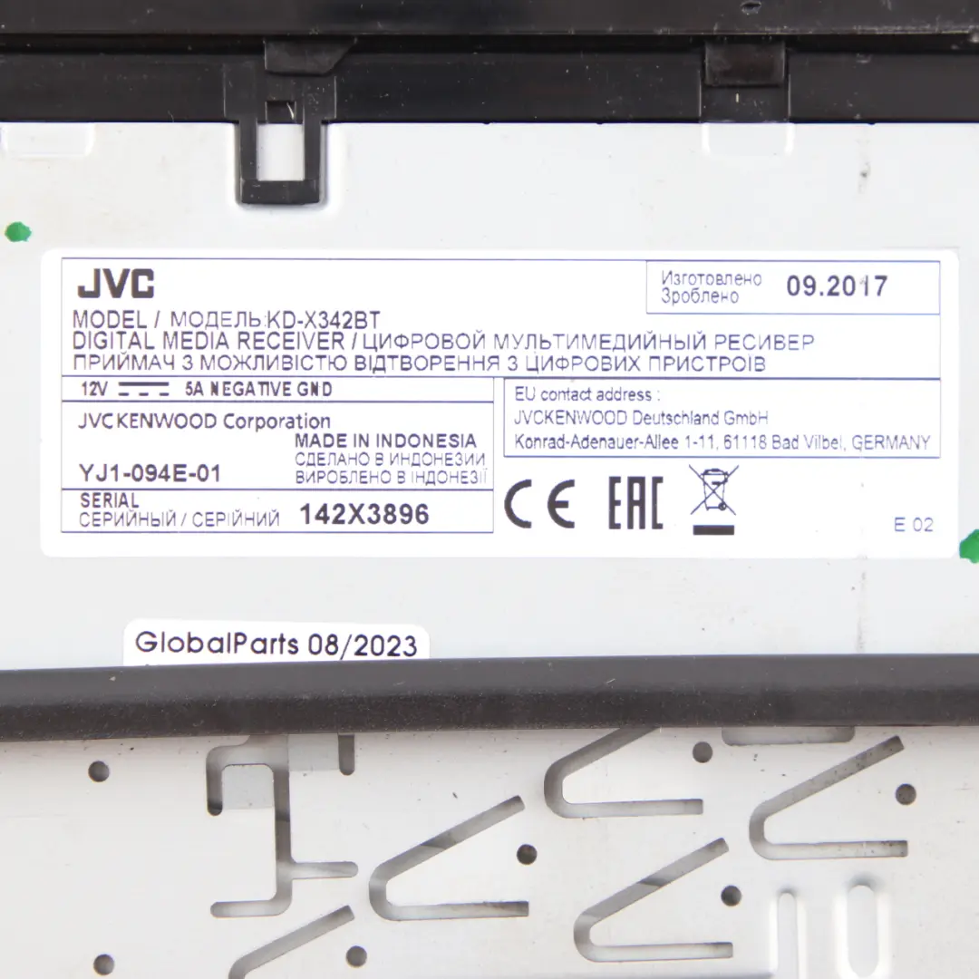 Genuine JVC Car Radio Stereo Audio Player Bluetooth Head Unit to with Part number KD-X342BT Genuine JVC Car Radio Stereo Audio Player Bluetooth Head Unit - SKU KD-X342BT - Part number KD-X342BT