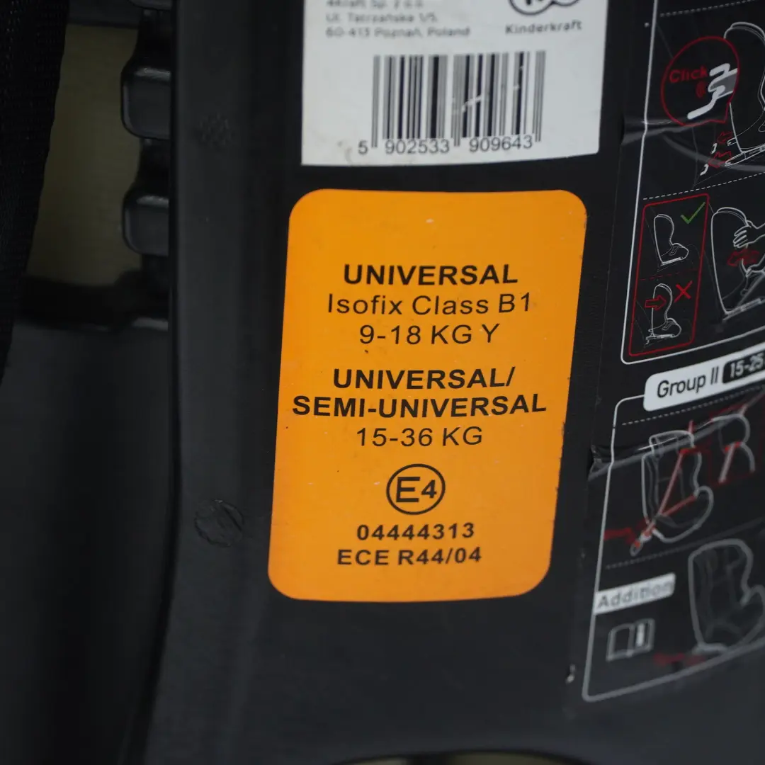 Original Autositz 9-36 kg Normgruppe 1/2/3 Stoff Schwarz für mit Teilenummer Kinderkraft Safety Fix Original Autositz 9-36 kg Normgruppe 1/2/3 Stoff Schwarz - SKU Kinderkraft Safety Fix - Teilenummer Kinderkraft Safety Fix