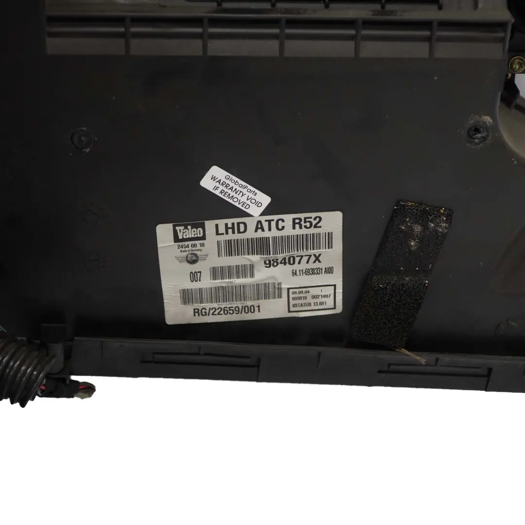 Mini Cooper R50 R52 R53 Calentador Soplador Caja Matriz Valeo 6938331 - SKU lhd-6944213 - Número de pieza 6944213