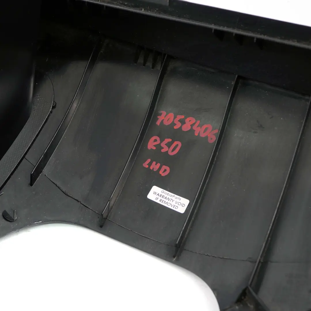 Trim Panel Bottom Driver Lower Dash Black to Mini Cooper R50 R52 R53 with Part number 7058406 Mini Cooper R50 R52 R53 Trim Panel Bottom Driver Lower Dash Black - SKU lhd-7058406 - Part number 7058406