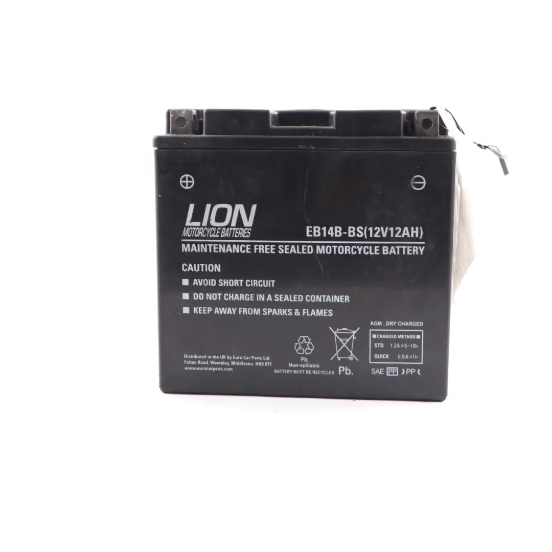 LION 12V Motorcycle Accumulator Battery 12Ah EB14B-BS to with Part number LION Motorcycle 12Ah Accumulator LION 12V Motorcycle Accumulator Battery 12Ah EB14B-BS - SKU LION Motorcycle 12Ah Accumulator - Part number LION Motorcycle 12Ah Accumulator