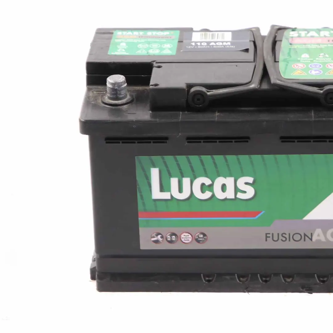 Lucas AGM Start Stop Accumulator Battery 80Ah 800A 12V 110 AGM to with Part number Lucas 80Ah Accumulator Lucas AGM Start Stop Accumulator Battery 80Ah 800A 12V 110 AGM - SKU Lucas 80Ah Accumulator - Part number Lucas 80Ah Accumulator