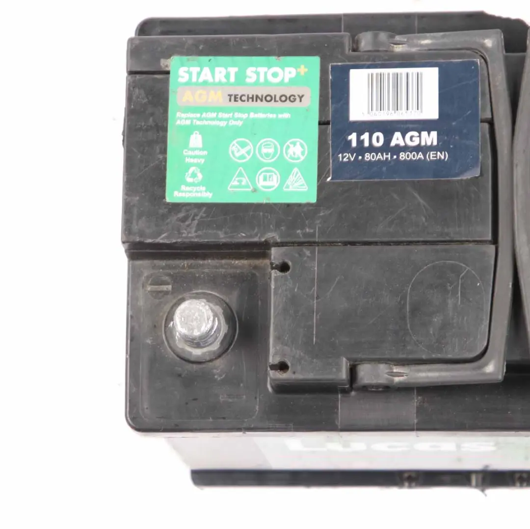  Lucas AGM Start Stop Accumulator Battery 80Ah 800A 12V 110 AGM - SKU Lucas 80Ah Accumulator - Part number Lucas 80Ah Accumulator
