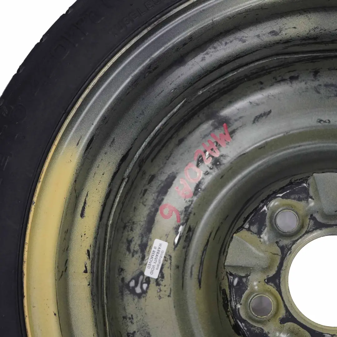  Genuine Mazda 3 5 6 15" Compact Spare Wheel Space Saver Steel Black 115/70 Toyo - SKU Mazda Spare Wheel - Part number Mazda Spare Wheel