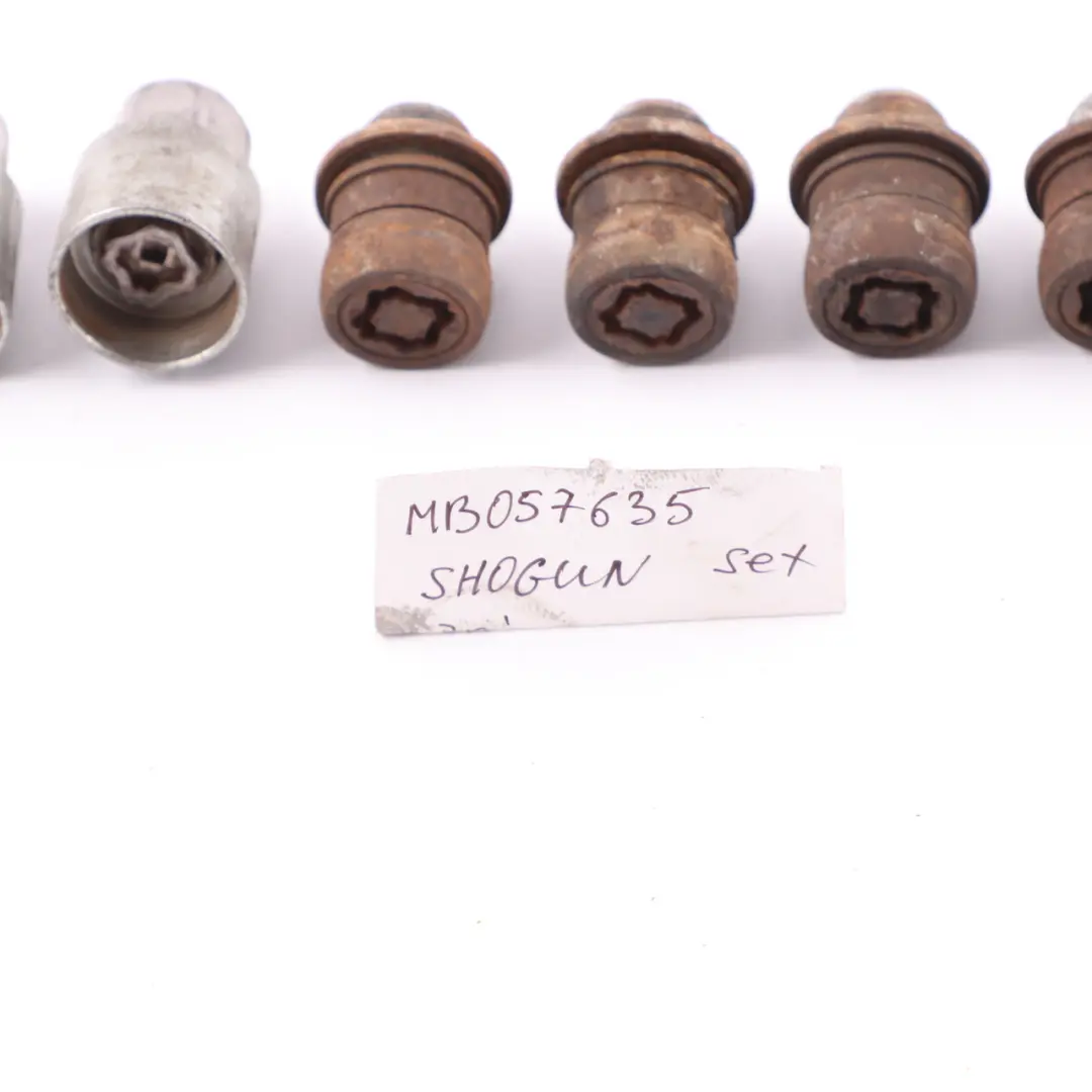 Locking Bolt Locks Security Nut Set to Mitsubishi Shogun Pajero Wheel with Part number MB057635 Mitsubishi Shogun Pajero Wheel Locking Bolt Locks Security Nut Set - SKU MB057635 - Part number MB057635