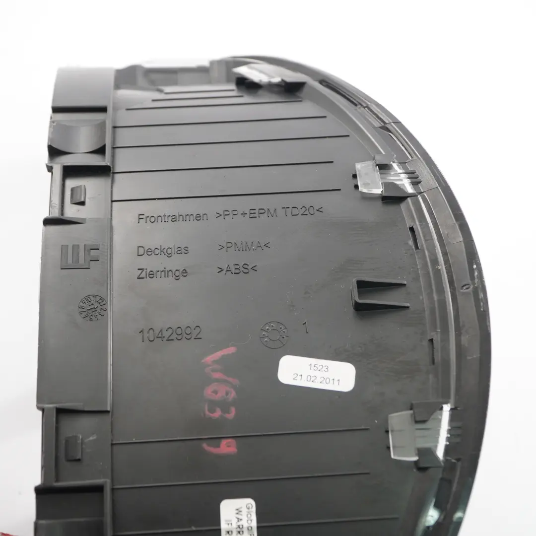 Mercedes W639 Cluster Instrumentos Speedo Relojes Embellecedor cristal - SKU Mercedes W639 Speedo Glass - Número de pieza Mercedes W639 Speedo Glass