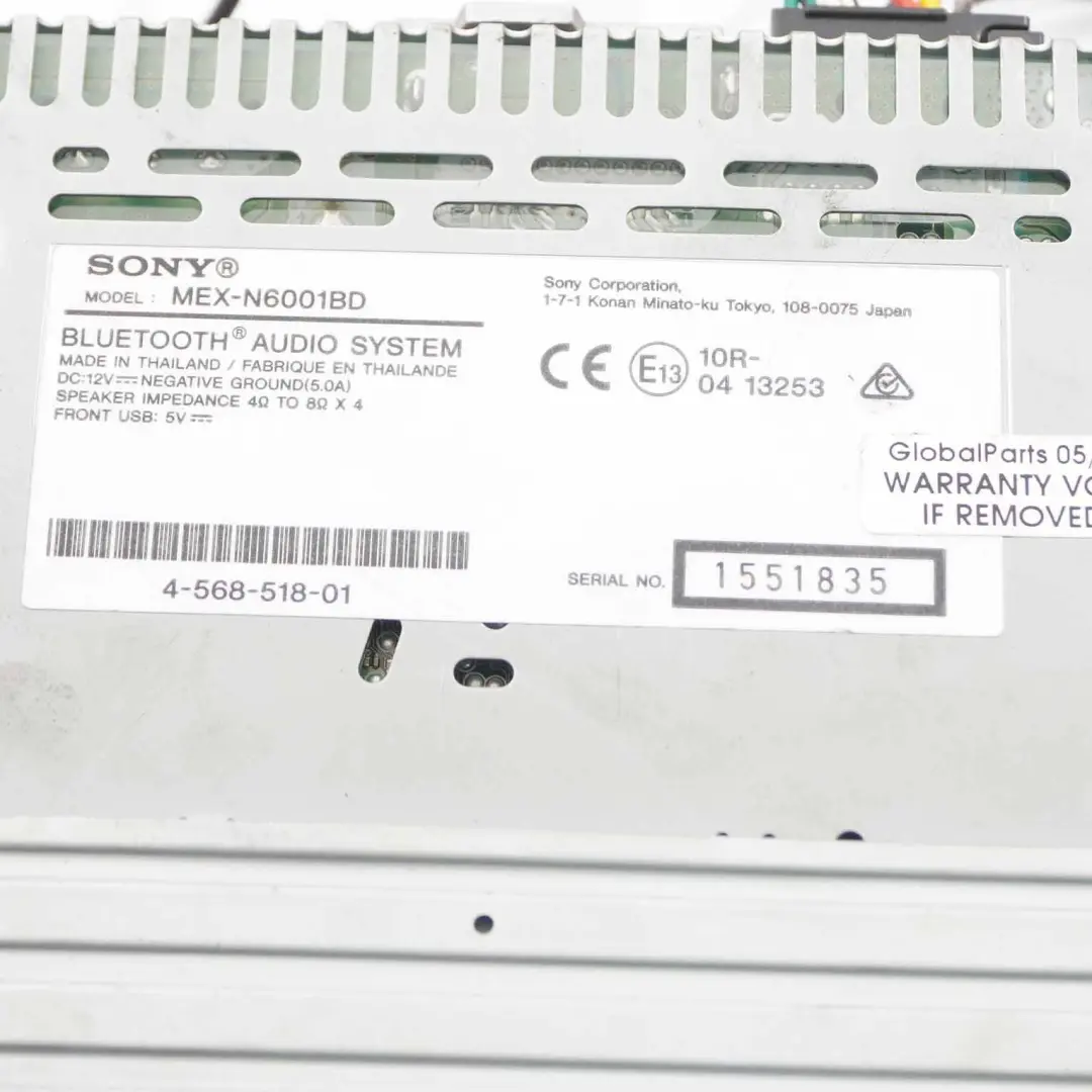 Sony Radio CD Bluetooth USB do o numerze MEX-N6001BD Sony Radio CD Bluetooth USB - SKU MEX-N6001BD - Numer Części MEX-N6001BD
