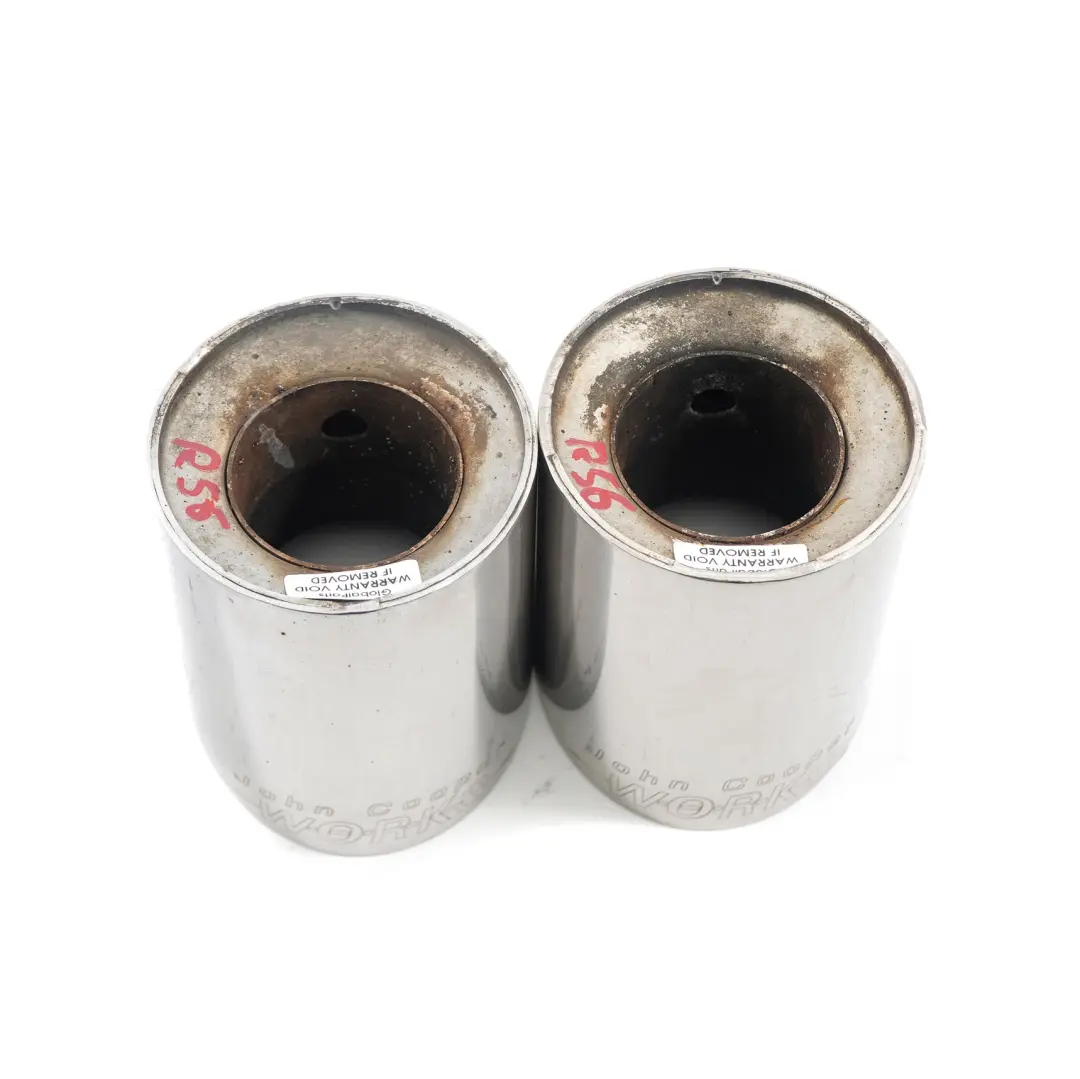 Exhaust Tips Mini R56 JCW John Cooper Works Rear System Muffler Pipe Chrome - SKU Mini R56 JCW Exhaust Tips - Part number Mini R56 JCW Exhaust Tips