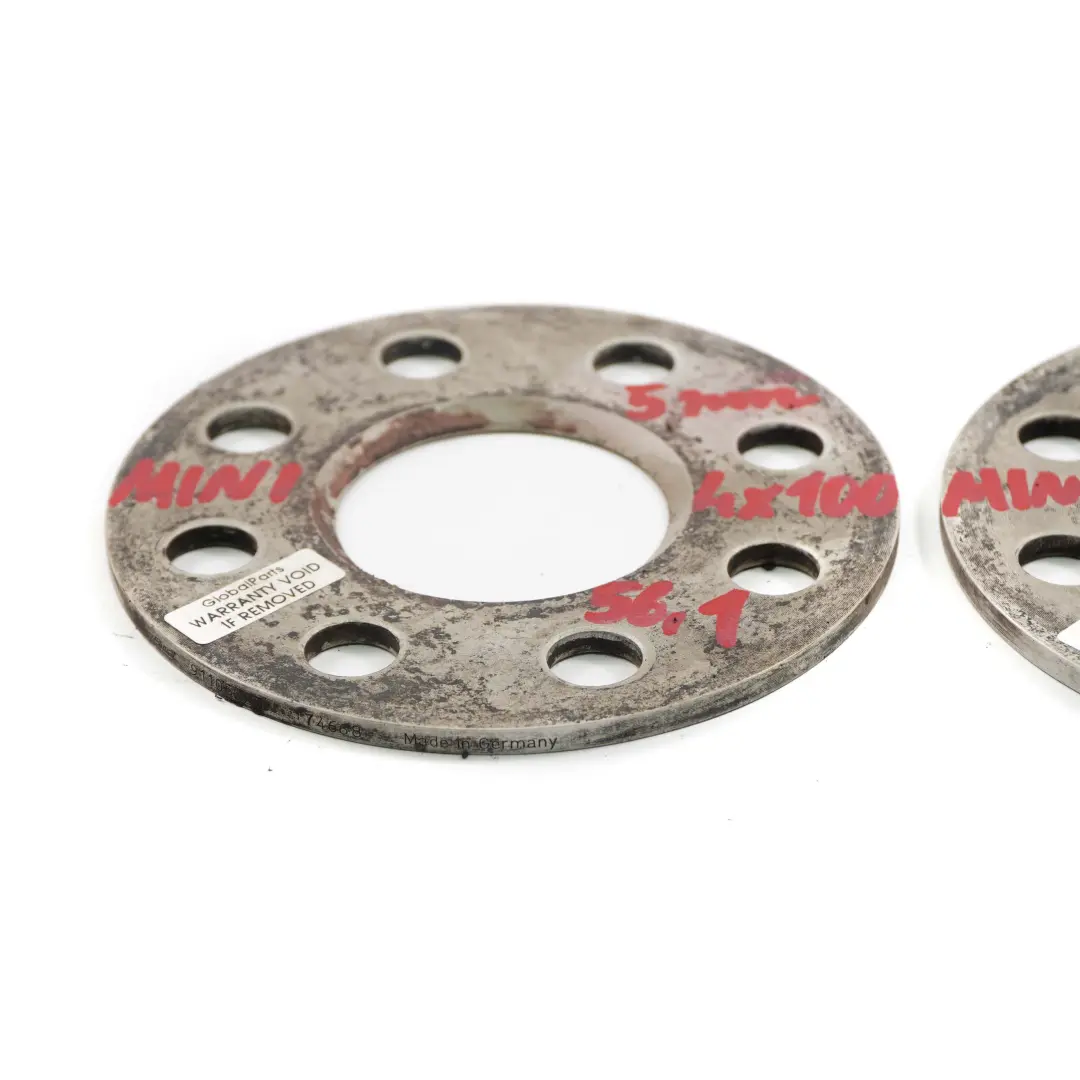  Alloy Wheel Spacers Hubcentric Shims Mini 4x100 56.1mm 5mm - SKU Mini Spacer Set 4x100 - Part number Mini Spacer Set 4x100