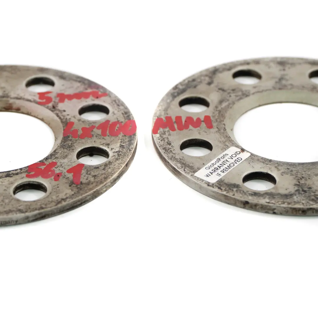 Alloy Wheel Spacers Hubcentric Shims Mini 4x100 56.1mm 5mm to with Part number Mini Spacer Set 4x100 Alloy Wheel Spacers Hubcentric Shims Mini 4x100 56.1mm 5mm - SKU Mini Spacer Set 4x100 - Part number Mini Spacer Set 4x100