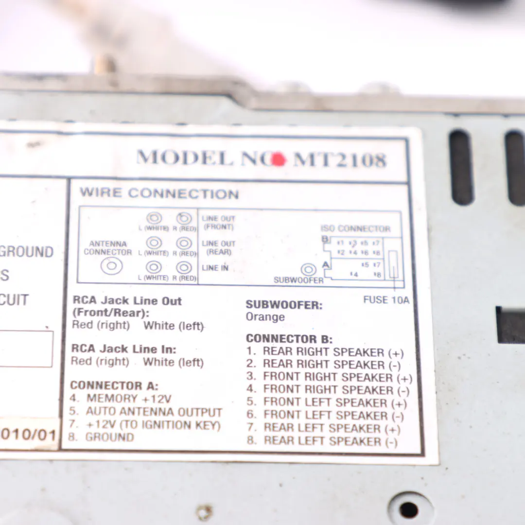 Mutant Radio Samochodowe Odtwarzacz Audio Stereo CD MP3 WMA do o numerze MT2108 Mutant Radio Samochodowe Odtwarzacz Audio Stereo CD MP3 WMA - SKU MT2108 - Numer Części MT2108