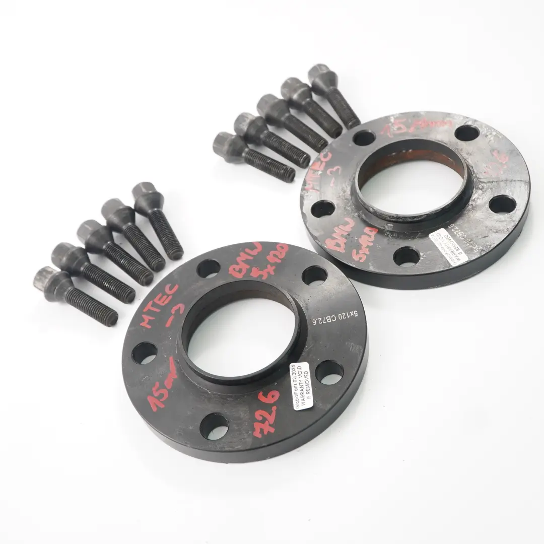  MTEC Alloy Wheel Spacers Hubcentric Shims BMW 5x120 72.6mm 15mm Pair - SKU MTEC BMW Spacers-3 - Part number MTEC BMW Spacers